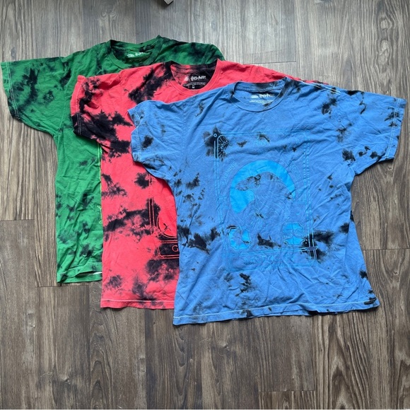 Harry Potter Wizarding World: Tie-Dye Tees Bundle- Red, Green, Blue - Picture 1 of 9